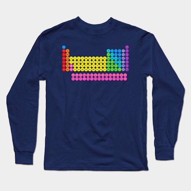 Circle Periodic Table - 118 Element Rainbow Colors Long Sleeve T-Shirt by sciencenotes